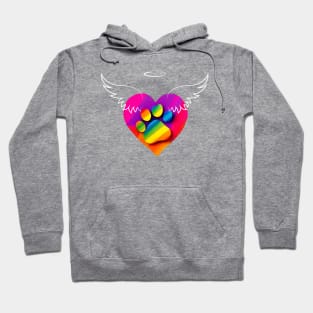 Heart Paw Print memorial for loss of dog Hoodie